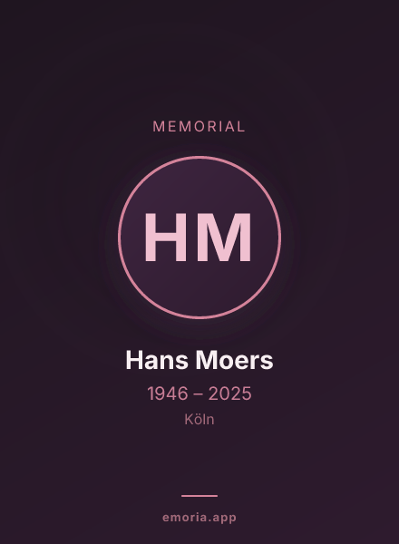 Memorial portrait of Hans Moers