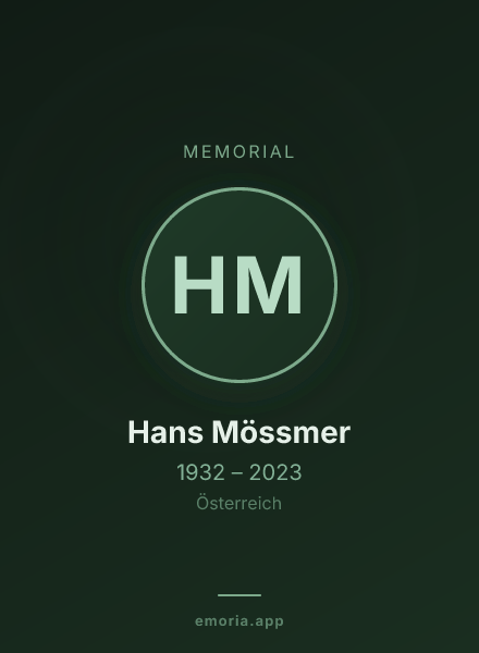 Memorial portrait of Hans Mössmer