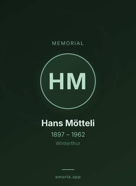 Memorial portrait of Hans Mötteli