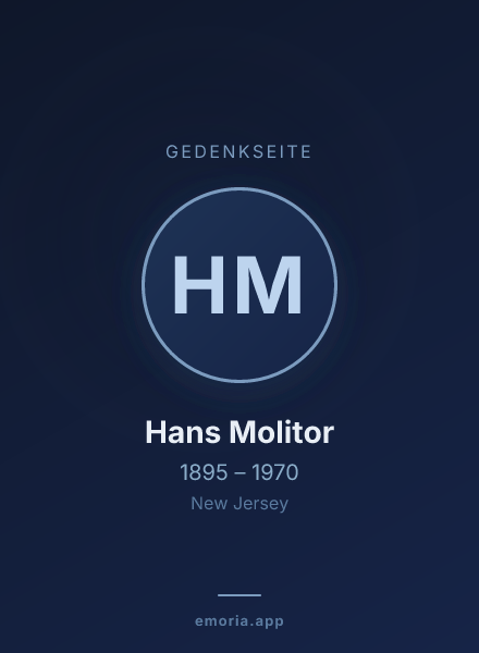 Gedenkportrait von Hans Molitor