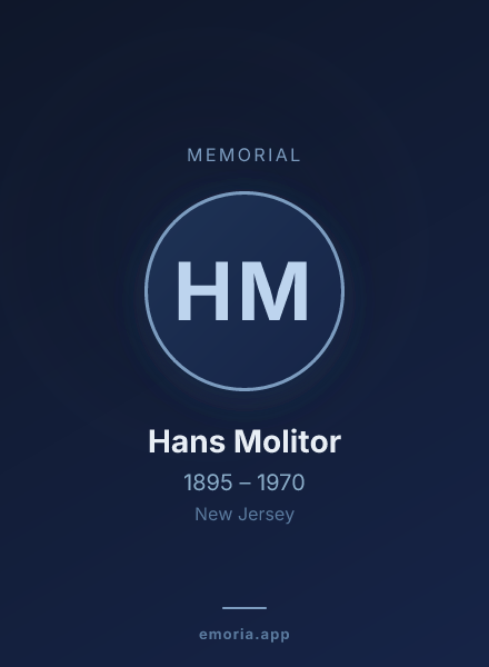 Memorial portrait of Hans Molitor