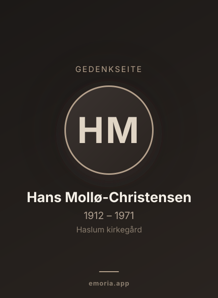 Gedenkportrait von Hans Mollø-Christensen