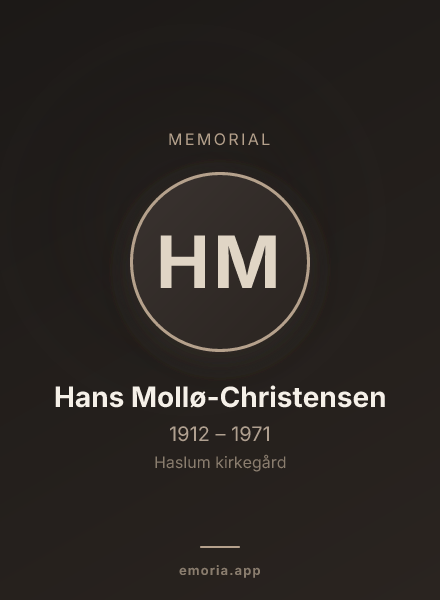 Memorial portrait of Hans Mollø-Christensen
