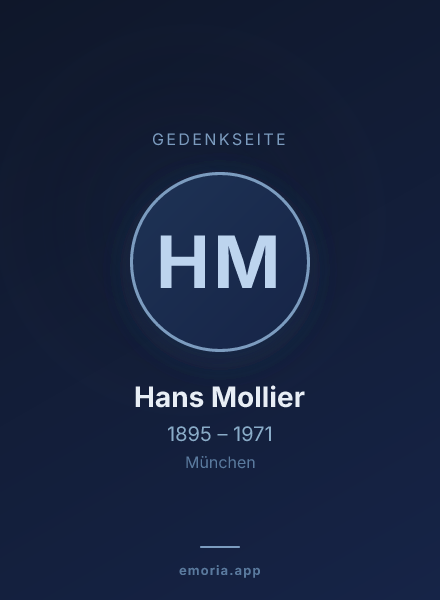 Gedenkportrait von Hans Mollier