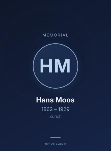 Memorial portrait of Hans Moos