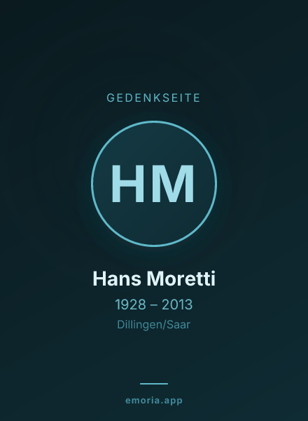 Gedenkportrait von Hans Moretti