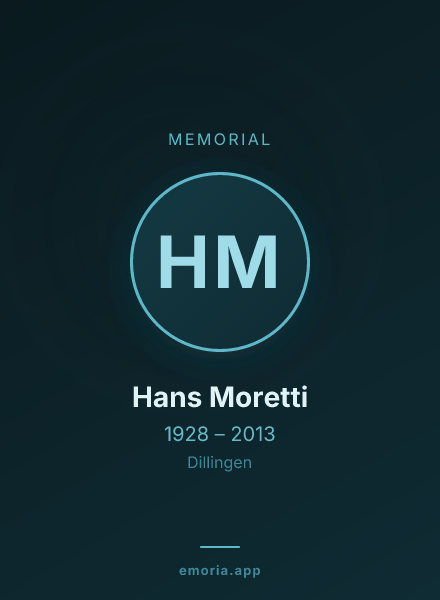 Memorial portrait of Hans Moretti