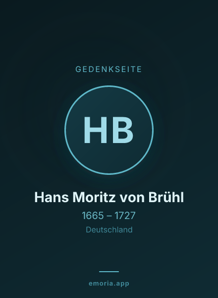 Gedenkportrait von Hans Moritz von Brühl