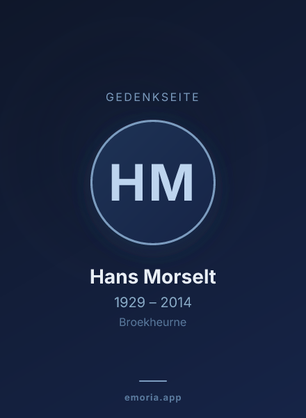 Gedenkportrait von Hans Morselt