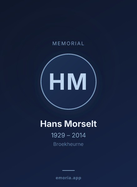 Memorial portrait of Hans Morselt