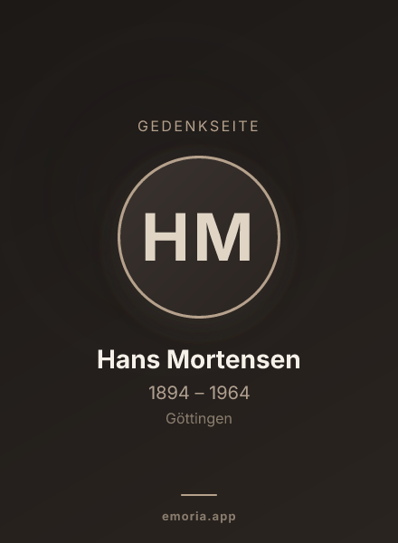 Gedenkportrait von Hans Mortensen