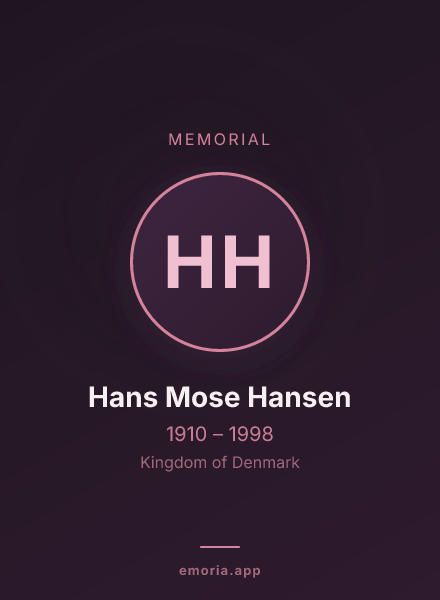 Memorial portrait of Hans Mose Hansen