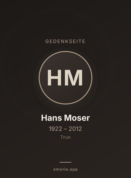 Gedenkportrait von Hans Moser