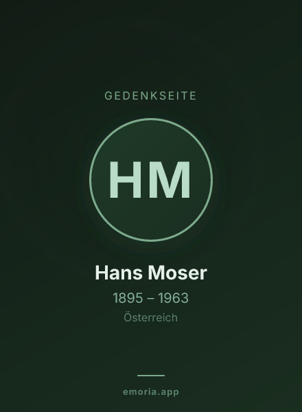 Gedenkportrait von Hans Moser