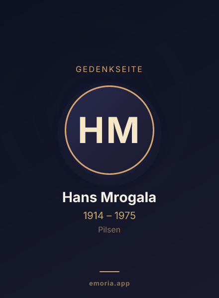 Gedenkportrait von Hans Mrogala