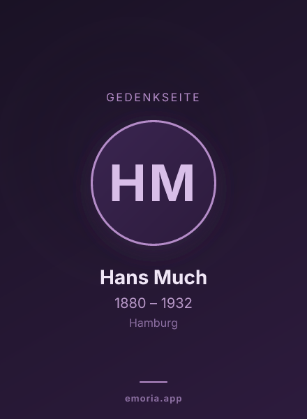 Gedenkportrait von Hans Much