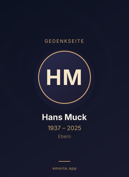 Gedenkportrait von Hans Muck
