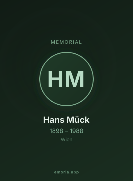 Memorial portrait of Hans Mück
