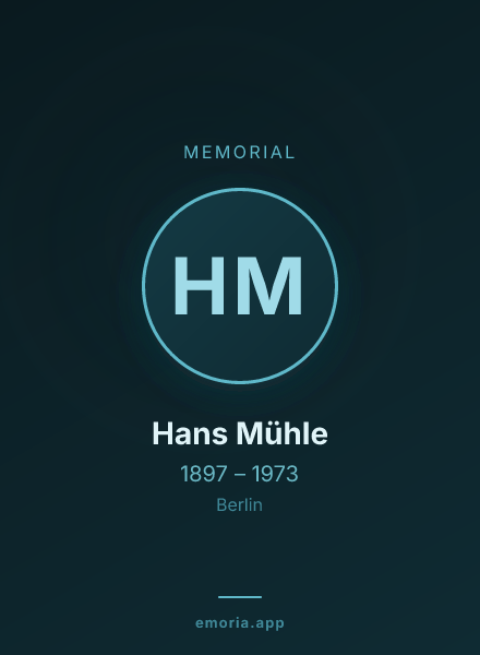 Memorial portrait of Hans Mühle