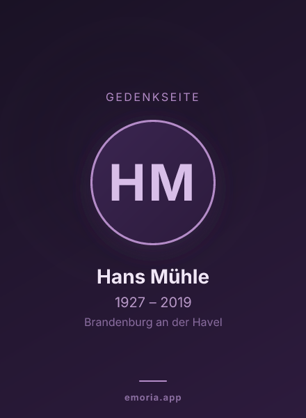 Gedenkportrait von Hans Mühle