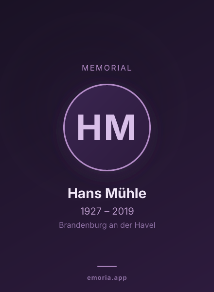 Memorial portrait of Hans Mühle