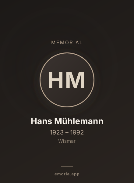 Memorial portrait of Hans Mühlemann