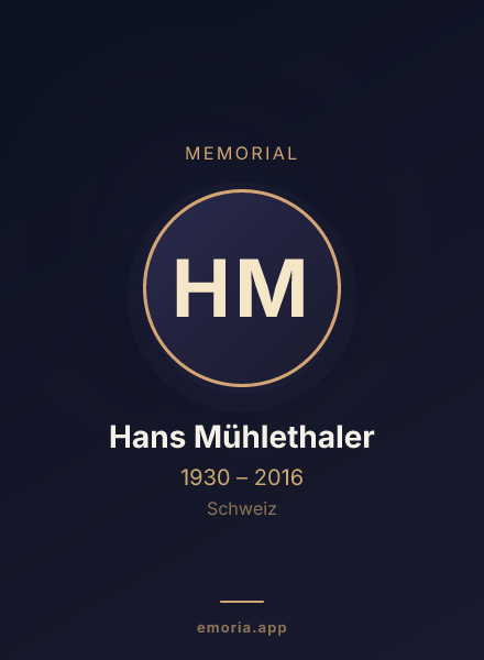 Memorial portrait of Hans Mühlethaler