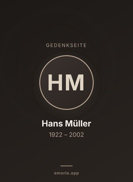 Gedenkportrait von Hans Müller
