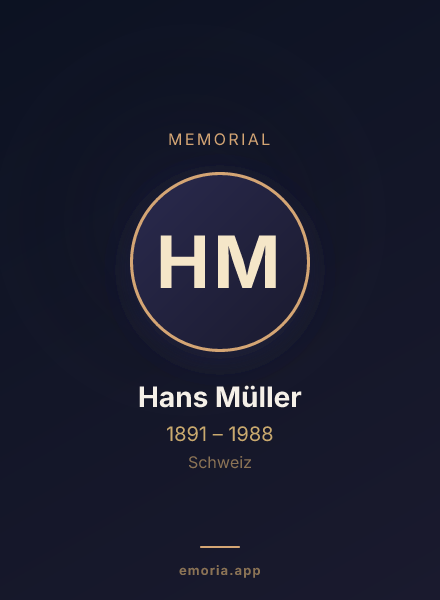 Memorial portrait of Hans Müller