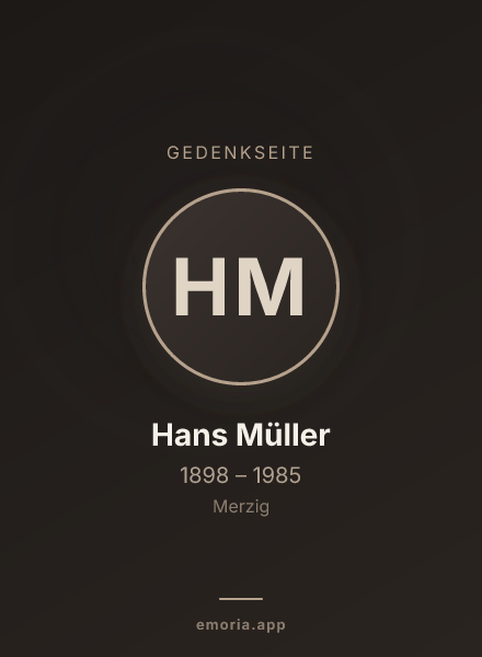 Gedenkportrait von Hans Müller