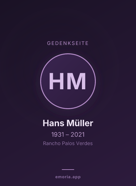 Gedenkportrait von Hans Müller