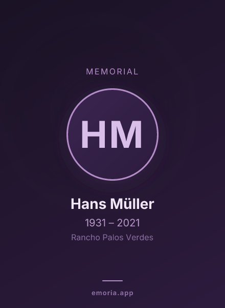 Memorial portrait of Hans Müller