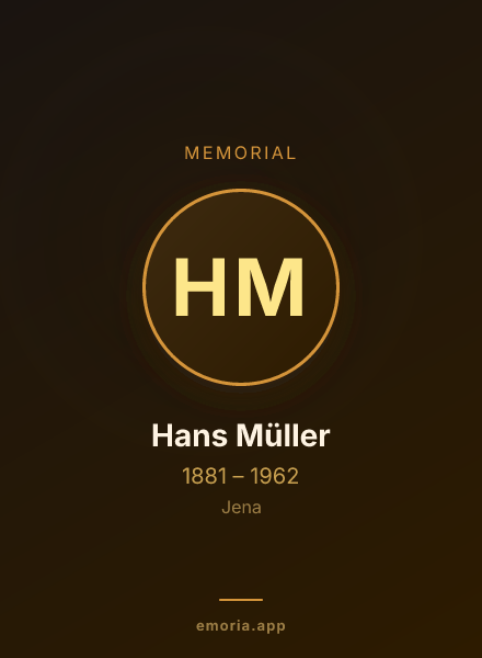 Memorial portrait of Hans Müller