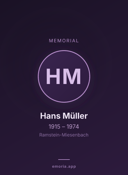 Memorial portrait of Hans Müller