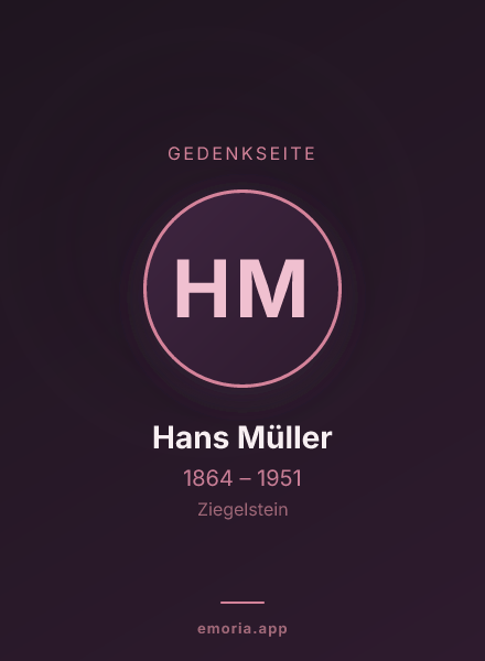 Gedenkportrait von Hans Müller
