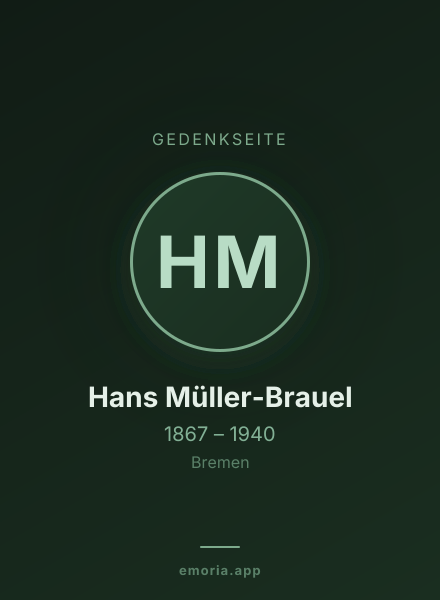 Gedenkportrait von Hans Müller-Brauel