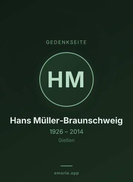 Gedenkportrait von Hans Müller-Braunschweig
