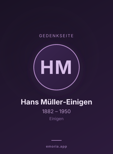Gedenkportrait von Hans Müller-Einigen