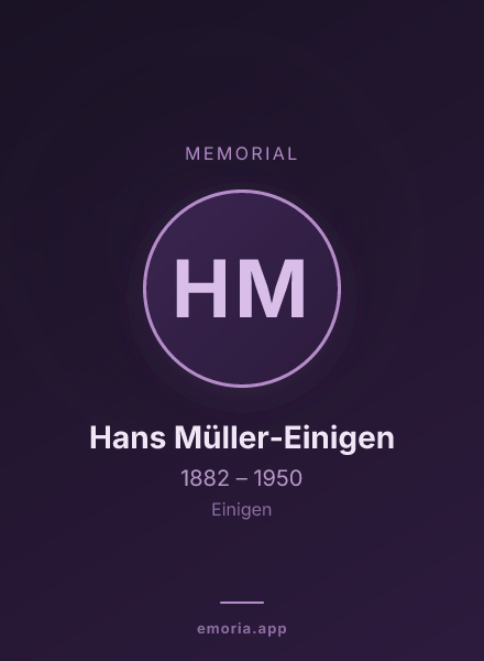 Memorial portrait of Hans Müller-Einigen