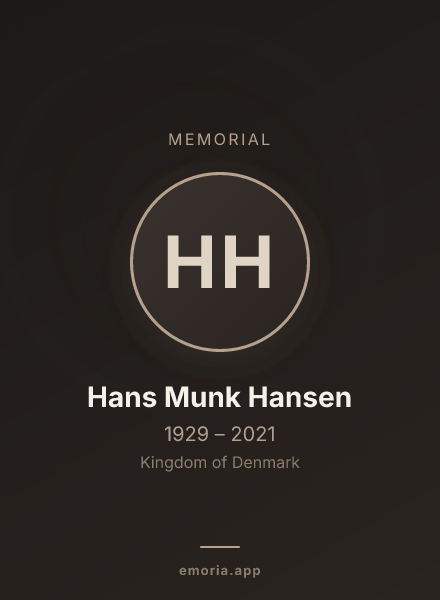 Memorial portrait of Hans Munk Hansen