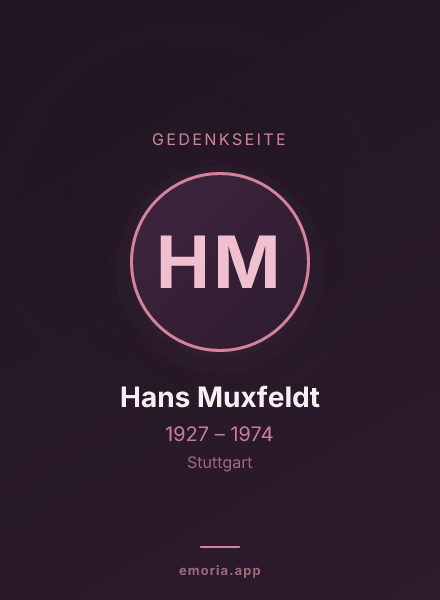 Gedenkportrait von Hans Muxfeldt