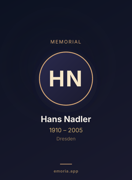 Memorial portrait of Hans Nadler