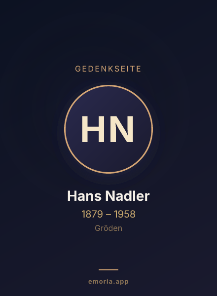 Gedenkportrait von Hans Nadler