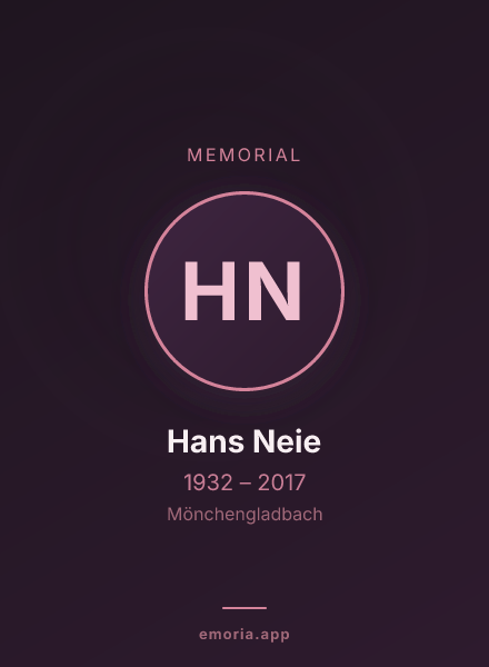 Memorial portrait of Hans Neie