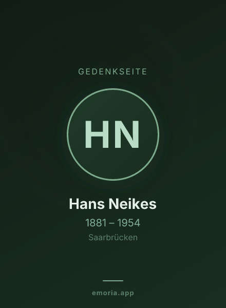 Gedenkportrait von Hans Neikes
