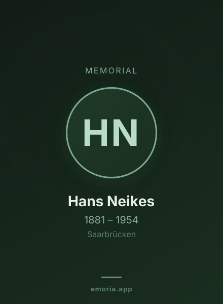 Memorial portrait of Hans Neikes