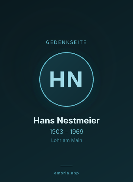 Gedenkportrait von Hans Nestmeier