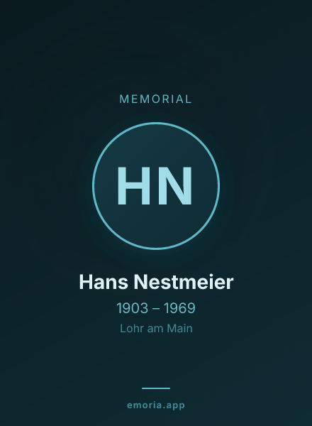 Memorial portrait of Hans Nestmeier