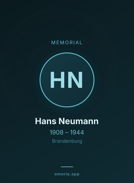 Memorial portrait of Hans Neumann