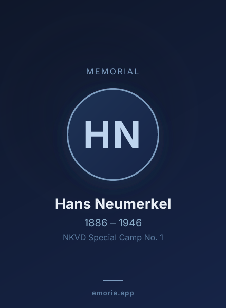 Memorial portrait of Hans Neumerkel